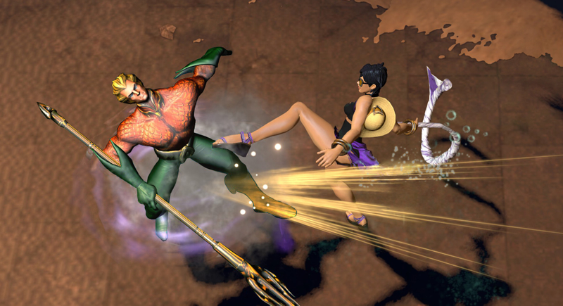 Illustration for article titled Play Infinite Crisis As Lifeguard Aquaman And Party Catwoman